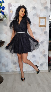 Rochie Anne negru scurt - Img 1