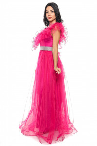 Rochie lunga tulle fucsia V - Img 3
