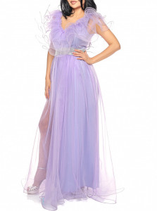 Rochie lunga tulle lila V - Img 1