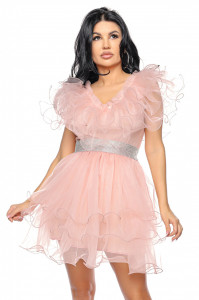 Rochie scurta tulle roz anticV - Img 2