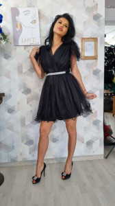 Rochie Anne negru scurt - Img 2