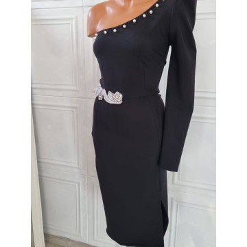 Rochie eleganta pe un umar Anisa negru