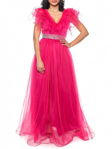 Rochie lunga tulle fucsia V - Img 1