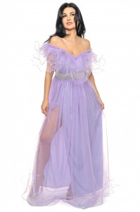 Rochie lunga tulle lila V - Img 5