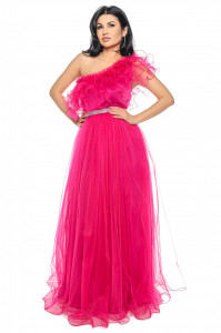 Rochie lunga tulle fucsia U - Img 1