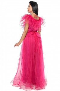 Rochie lunga tulle fucsia V - Img 4