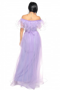 Rochie lunga tulle lila V - Img 6