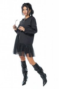 Cardigan negru cu tulle - Img 3