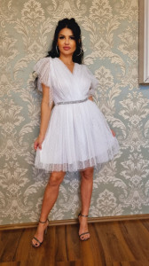 Rochie Anne alb scurt - Img 3