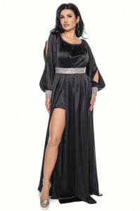 Rochie din satin negru - Img 1