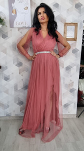 Rochie Ela roze lung - Img 2
