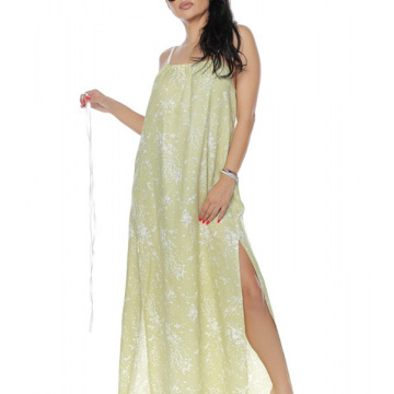 Rochie Farah din in lunga oliv - Img 2