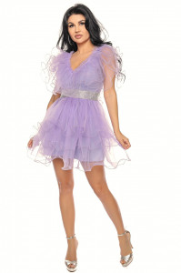 Rochie scurta tulle lila V - Img 1