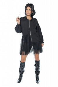 Cardigan negru cu tulle - Img 4