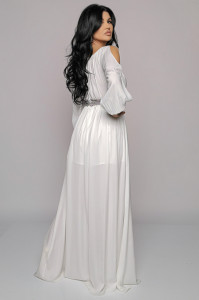 Rochie din satin alb - Img 2