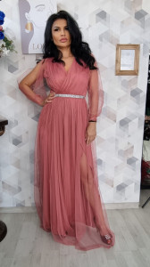 Rochie Ela roze lung - Img 1