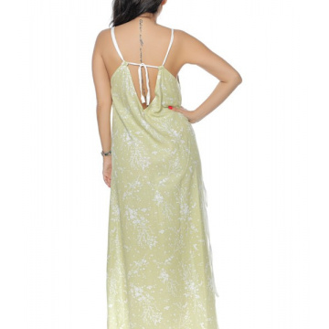 Rochie Farah din in lunga oliv - Img 3