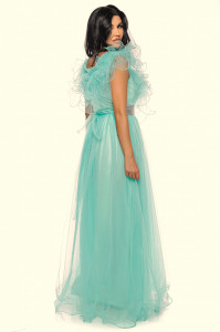 Rochie lunga tulle turqoise V - Img 5