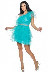 Rochie scurta tulle turqoise U - Img 2
