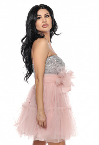 Rochie versatila roz cu top din paiete - Img 6