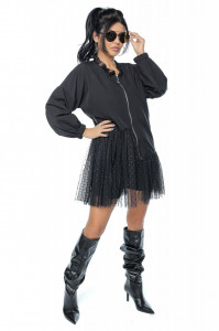 Cardigan negru cu tulle - Img 5