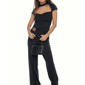 Compleu 2 piese cu pantalon larg si bluza sexy Lonna1 - Img 1