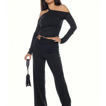 Compleu 2 piese cu pantalon larg si bluza sexy Lonna3 - Img 5