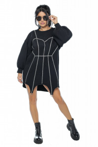 Hanorac oversize negru - Img 2