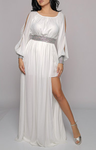 Rochie din satin alb - Img 3