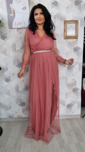Rochie Ela roze lung - Img 3