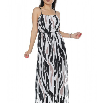 Rochie Farah din in lunga alb/negru - Img 6
