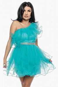 Rochie scurta tulle turqoise U - Img 1