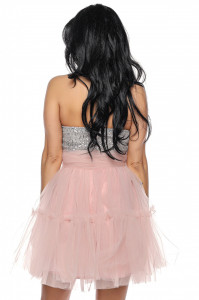 Rochie versatila roz cu top din paiete - Img 7