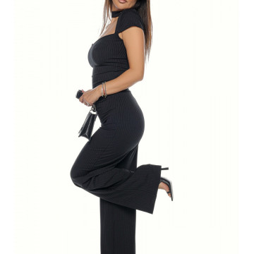 Compleu 2 piese cu pantalon larg si bluza sexy Lonna1 - Img 2