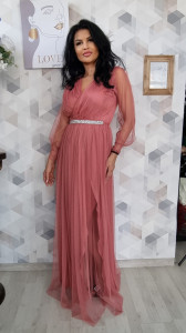 Rochie Ela roze lung - Img 4