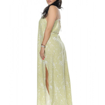 Rochie Farah din in lunga oliv - Img 5