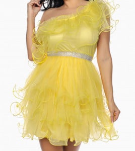 Rochie scurta tulle galben U - Img 3