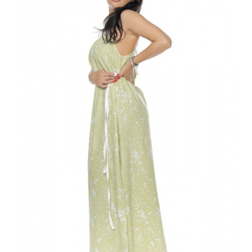 Rochie Farah din in lunga oliv - Img 6