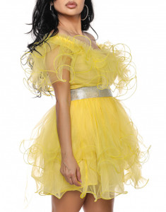 Rochie scurta tulle galben V - Img 2