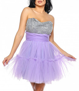 Rochie versatila lila cu top din paiete - Img 5