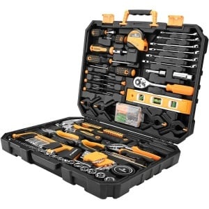 Cutie de Scule STARKEN®, Model KEY-178, Set Complet 178 Bucati, Manere Ergonomice Soft-Grip, Cutie Compacta si Organizata, Surubelnite Magnetizate, Surubelnite de Precizie, Chei Fixe, Tubulare, Clichet, Clesti, Ciocan, Cutter, Ruleta, Nivela, Biti