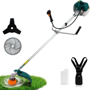 Resigilat - Motocoasa pe Benzina 1.7 CP, STARKEN®, TMT-643, pentru Tuns Iarba/ Gazon, 42.7 CC, 6500 RPM, Motor 2 Timpi, Diametru Cilindru 40 mm, Lama 255 mm, Rezervor 1200 ml, Tija Aluminiu 28 mm, Disc 3 Dinti, Cap Fir Nylon, Ham Umar Inclus
