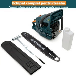 Resigilat - Drujba pe Benzina 3.0 CP, STARKEN®, DRX-655, 55 CC, 8500 RPM, Lama 40 cm, Motor 2 Timpi, Sistem Anti-Vibratii, Rezervor Combustibil 550 ml, Lant + Lama Incluse - Img 6