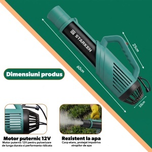 Atomizor Electric STARKEN®, Model ATX-585, Putere 85 W, Viteza in Gol 9000-10000 RPM, Viteza Aer 21-23 m/s, Duza cu 4 Orificii, Compatibil cu Pompele de Stropit Starken, Pentru Pulverizare Rapida si Eficienta - Img 2