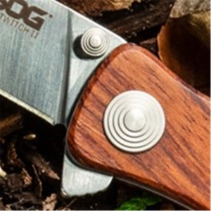 Briceag SOG - Twitch II - Drop Point, Satin, Maner din lemn - Img 11
