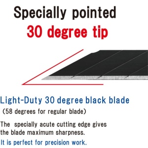 Set 10 lame cutter negre de tip A, varf 30° - 9mm NT Cutter - Img 5