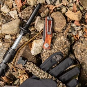 Briceag SOG - Twitch II - Drop Point, Satin, Maner din lemn - Img 8