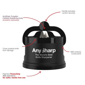 Dispozitiv de ascutit cutite ANYSHARP cu carcasa plastic, Black - Img 4
