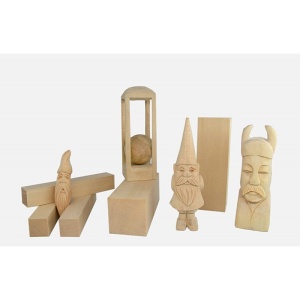 Set 4 blocuri din lemn de tei pentru cioplit 47 x 47 mm - Img 5