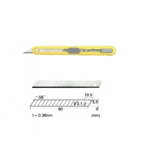 Set Cutter / cutit utilitar mic cu cartus de lame -NT Cutter - 9mm + 10 lame de schimb - Img 1
